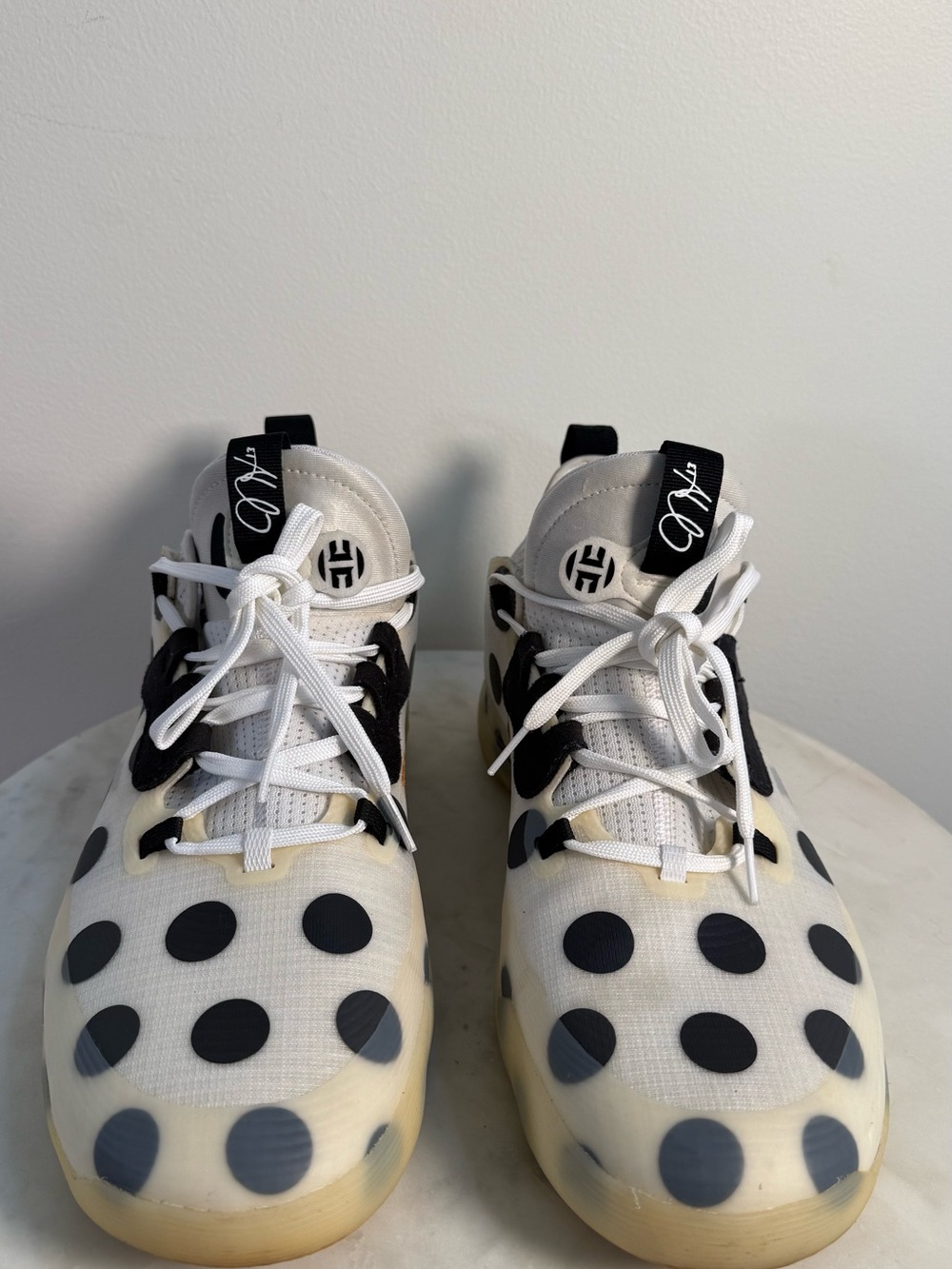 Adidas Harden Vol. 5 Futurenatural Polka Dot Basketball Shoes White Black